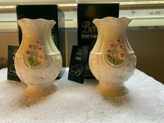 Belleek Water Elves Vase 2326 - Set Of 2 - Hand Crafted In Ireland
