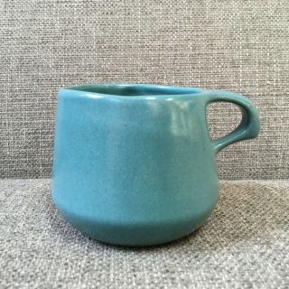 Bennington Potters Teal Blue Mug Cup 1365b Earthy Mid Century Design