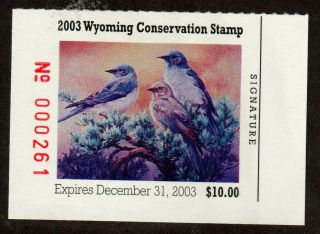 Wyoming Wy20 2003 Mountain Bluebirds Mnh In The Usa