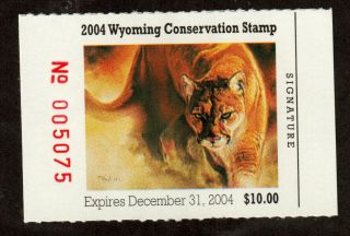 Wyoming Wy21 2004 Mountain Lion Mnh In The Usa
