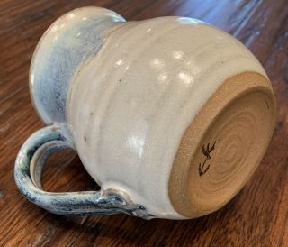Artisan Studio HandMade Brown Blue Drip Glaze Signed Ceramic Coffee Tea Cup Mug 3