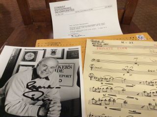 Tim Conway Signed Autographed Photo Signed Sheet Music And Letter Envelope