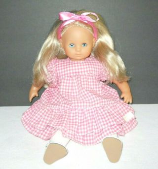 Vintage Doll Zapf Creations Carla 16 " Blonde Sleep Eyes Poupee Souple Soft Doll