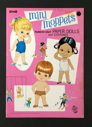 “mini Moppets " 1969 Saalfield Uncut Paper Dolls Vintage