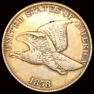 1858 Flying Eagle Cent Closely Uncirculated Philadelphia Key Date 1c Copper Coin