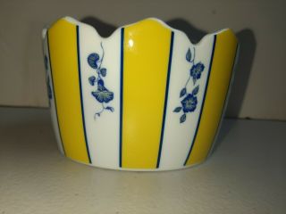 Costa Azzurra By Lynn Chase Porcelain Yellow & Blue Open Candy Nut Dish 1988