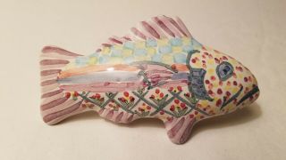 Mackenzie - Childs Fish Knob/drawer Pull,  Right Facing,  Multi - Color