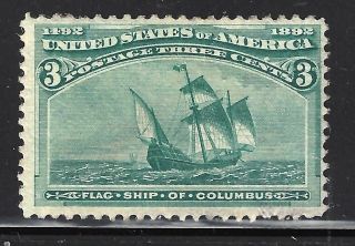 U S Stamp U.  S.  A Sc 232,  3¢ 1893 " Santa Maria " Flagship Columbus Mnh Og. ,  Lot.  C2
