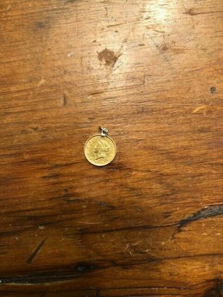 1851 $1 Dollar Liberty Head Gold Coin W/loop Eyelet