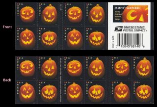 Us 5140b Halloween Jack - O’ - Lanterns Forever Booklet (20 Stamps) Mnh 2016