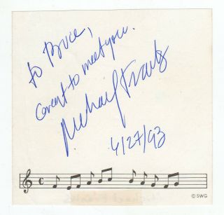 Michael Franks Cut Signature Autograph Quiet Storm Smooth Jazz Popsicle Toes