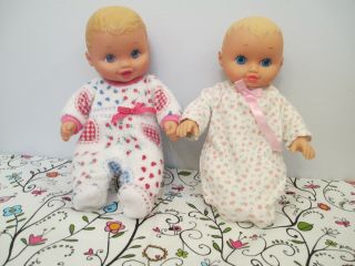 Twins Two Adorable All Vinyl Waterbabies Baby Dolls By Lauer Toys,  1991,  1999