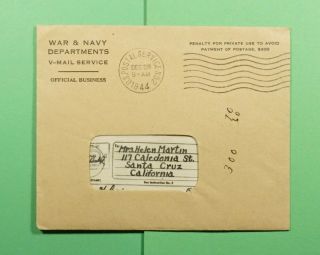 Dr Who 1944 Apo 30 V - Mail Official Frank To Usa Wwii Censored F38208