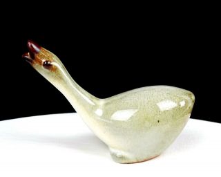 Howard Pierce California Pottery Signed Brown Beak 4 1/2 " Goose Figurine