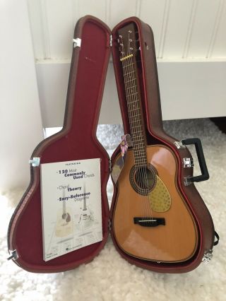 American Girl Doll Acoustic Guitar With Case,  Floral Strap & Chord Chart Booklet