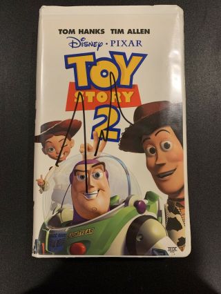 Tim Allen Autographed Toy Story 2 Vhs Movie Cover Walt Disney With Vhs Movie