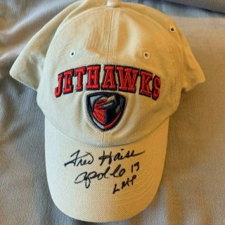 Fred Haise Autographed Jethawks Cap Apollo 13 Rare In Person Signed,  Pic Proof