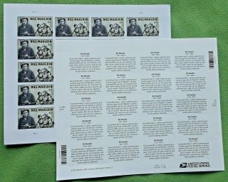 Three x 20 = 60 of Cartoonist BILL MAULDIN 44¢ US PS Postage Stamps.  Sc 4445 3