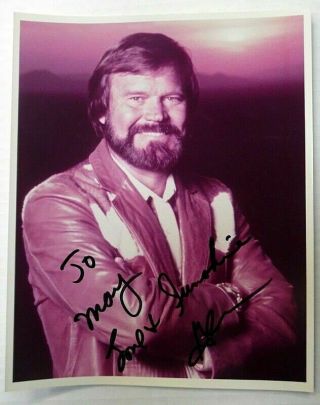 Glen Campbell Autographed 8x10 Photo Country Western Pop Singer Actor Pc1359