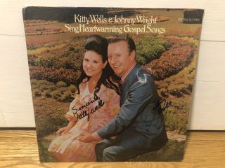 Kitty Wells Johnny Wright Gospel Songs Signed Autographed Lp Album Record
