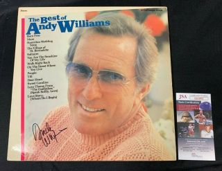 Andy Williams Hand Signed Autographed The Best Of Vinyl Record/album Jsa/coa