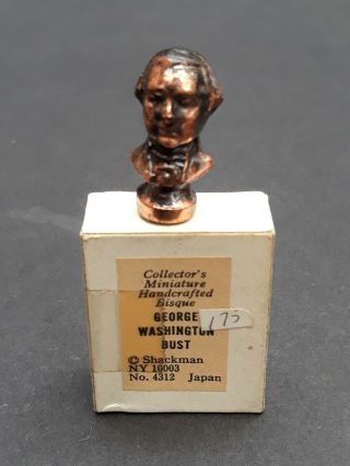 Vintage Miniature George Washington Bust Handcrafted & Box Shackman Japan