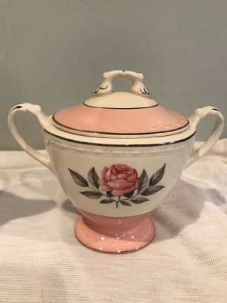 CUNNINGHAM & PICKETT china NORWAY ROSE Creamer and Sugar Bowl With Lid 3