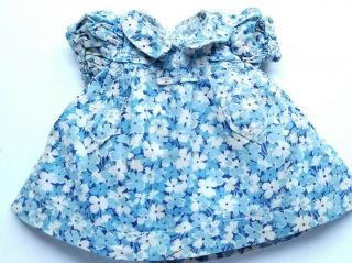 Vintage Blue And White Mommy Made Doll Dress Fits13 14 " Doll Patsy Shirly Temp