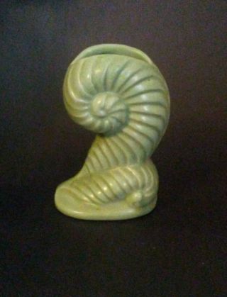 Vintage Haeger Pottery Sea Shell Design Conch Green Collectible Mini Planter Wow