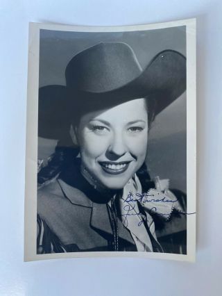Judy Canova,  Comedian,  Autographed 5 X7 B/w Photograph