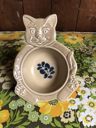 Vintage Pfaltzgraff Usa Stoneware Cat Shaped Pet Bowl Child Dish
