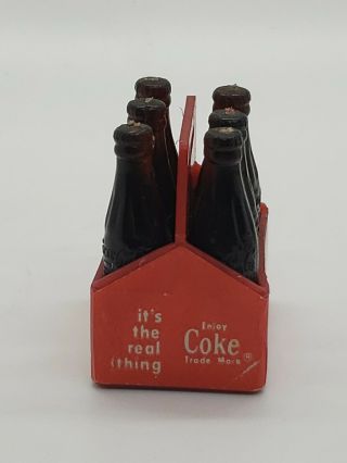 Vintage Dollhouse miniature Coca - Cola Coke 6 - pack bottles 3