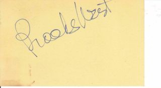 Brooks West D 1984 Signed 3x5 Index Card Actor/anatomy Of A Murder