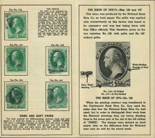 Us Stamps Tasco Booklet T3 1870 - 1887 3 Cent Issues Type Ii