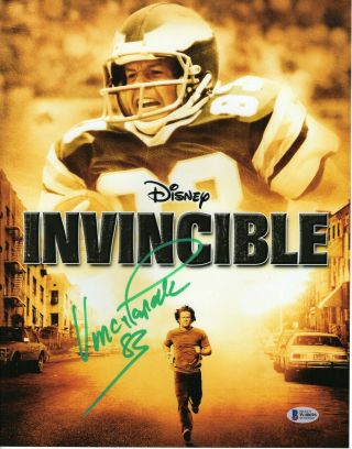 Vince Papale Autograph Signed 11x14 Photo - Philly Eagles Invincible (bas)