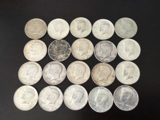 1 Roll Of 1964 Kennedy Half Dollars (20 Coins) 90 Silver Coins Xf To Au