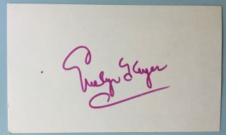 Evelyn Keyes Signed Index Card 3”x5” Gone With The Wind The Seven Year Itch