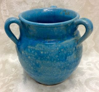 North State,  N.  C.  Art Pottery,  2nd Stamp,  Chinese Blue 3 - Handle Vase