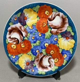 Vintage Czech Art Pottery Hand Painted Floral Flowers Plate 6.  5 " Keramo Kozlany