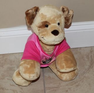Build A Bear Brown Puppy Dog Plush Stuffed Animal " 12 Pink Girl