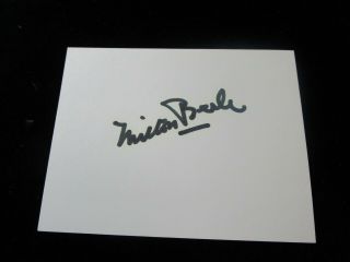Milton Berle Autograph Signed Card Comic Actor Its A Mad Mad Mad Mad World
