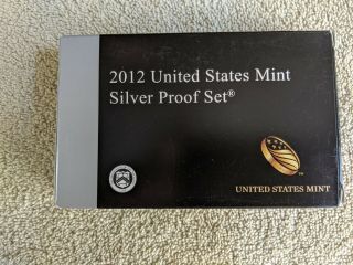 2012 Us Silver Proof Set - Complete W/ Box And