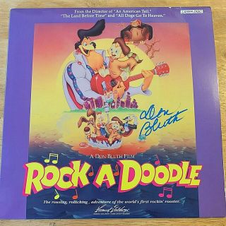 Don Bluth Autographed " Rock A Doodle Rooster " 1990 Full Size Laser - Starworld