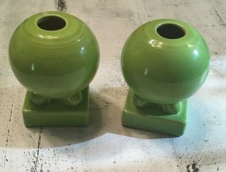 Fiestaware Chartreuse Bulb Ball Candle Holders Fiesta Green Round Set Of 2