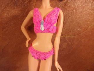 Mattel Barbie Hot Pink Bra & Panties Blue Trim Model Muse And More B230