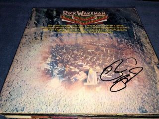 Yes Rick Wakeman Autographed Signed Journey To The Centre Of The Earth Album Lp