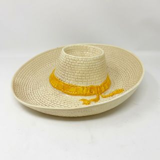 Vintage 1980’s Ceramic Sombrero Chip And Dip Bowl By Whittier Ware
