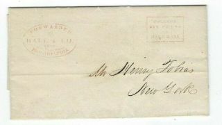 1844 Forwarded Hale & Co From Philadelphia Stampless,  Collect Six Cents