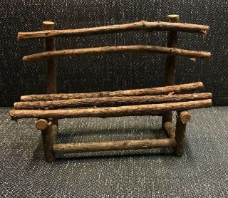 Rustic Twig Doll Chair Bench Fairy Garden 10” Long 6.  5” High
