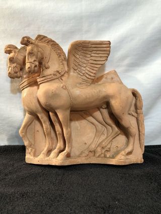 Vintage Greek Terra - Cotta Pegasus Statue